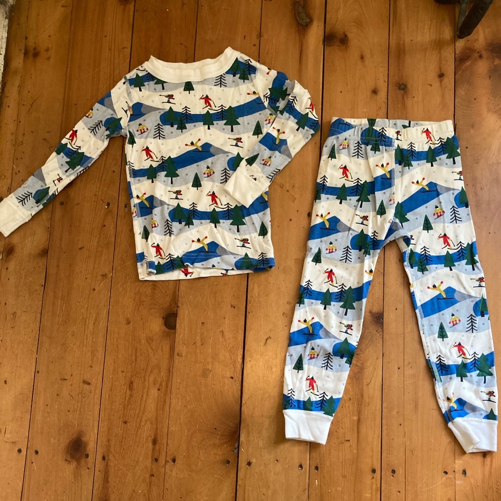 Hanna Andersson Blue and White Kids Pajama Set